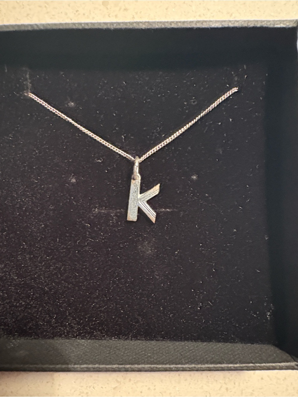 Gold Letter K Initial Necklace - Classic Pendant on Chain